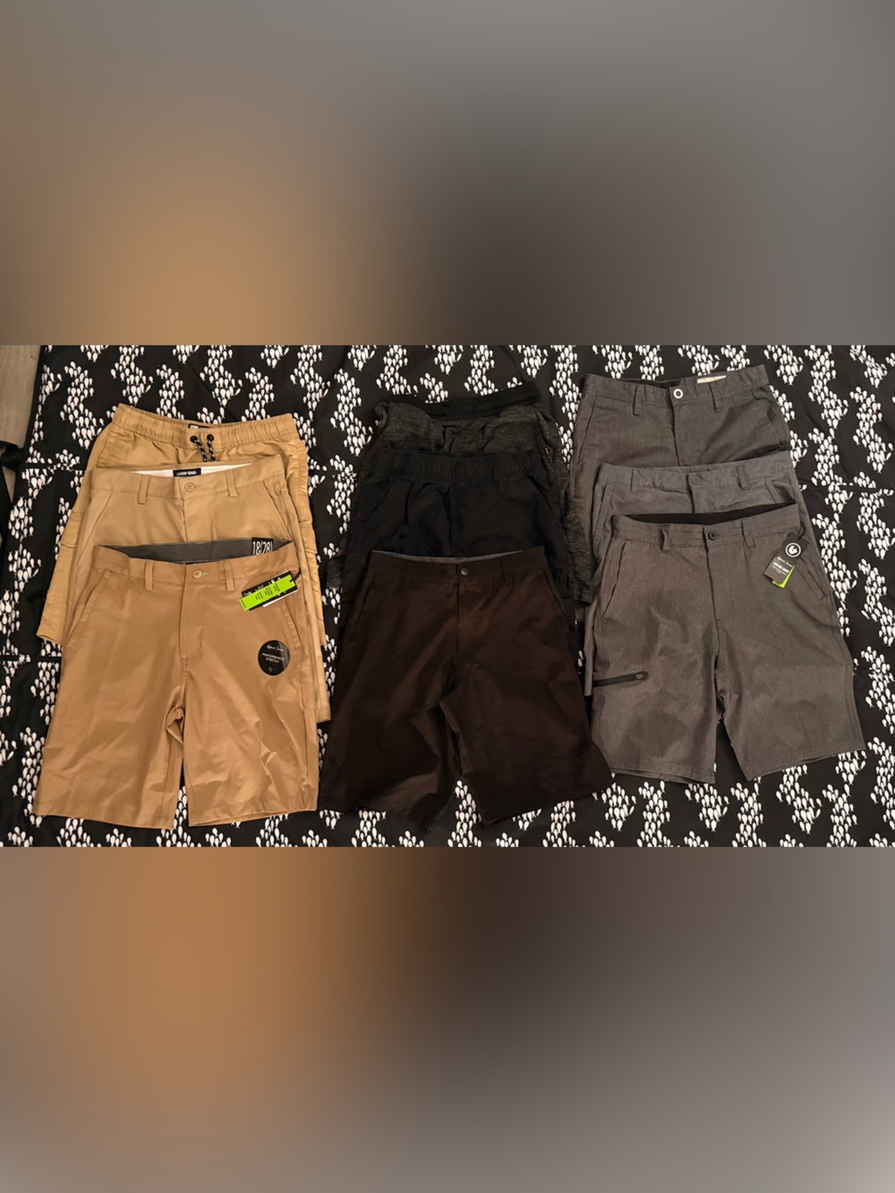 burnside Boy’s Shorts - Tan, Black, Brown, Gray
